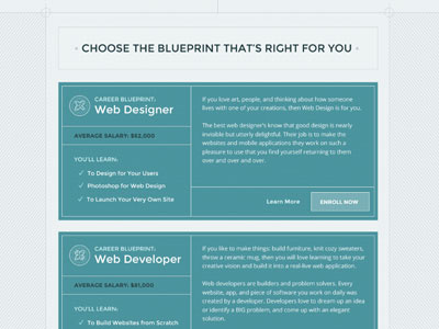 Career Blueprints blueprints careers digital education online education schematic skillcrush technology web design