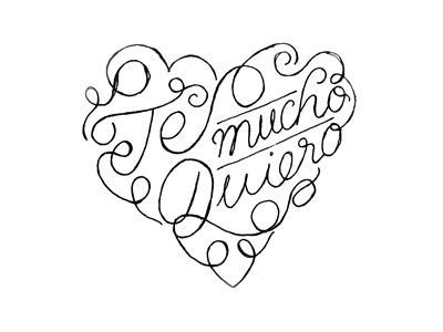 Te quiero mucho hand lettering love ornament valentines