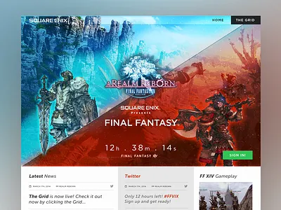 FF Fansite concept dibbbble online