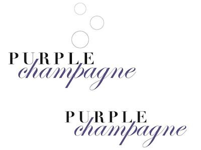 Purple Champagne graphic design identity logo school project text and image logo text logo typography