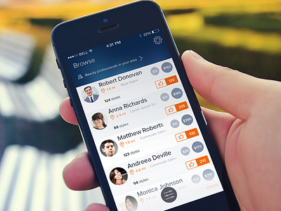 Browse Professionals clean design ios ios7 iphone iphoneapp list ui user interface