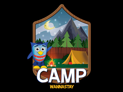 Camp Wannastay - Series Logo camp hoot kidmin kidspring logo newspring owl preschool series