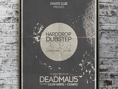 Minimal Typography Event Poster concert event flyer minimal mockup music photoshop poster print psd typo typography