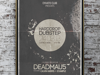 Minimal Typography Event Poster concert event flyer minimal mockup music photoshop poster print psd typo typography