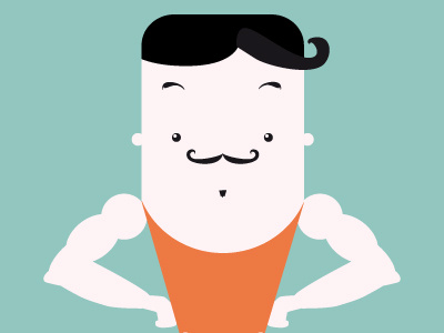 Strongman character man mustache strongman vintage