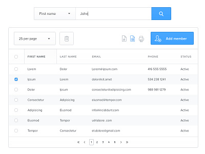 Table! list members search sortable sorting table users