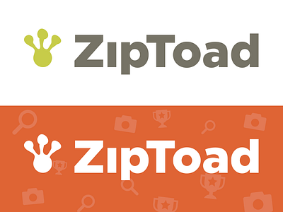 ZipToad - Scavenger Hunt brand branding brown chair earthtone green identity logo logotype mark orange typography