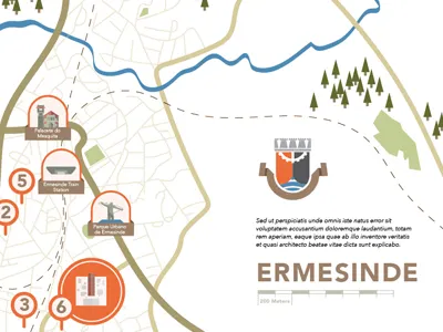 Ermesinde Map crest map portugal