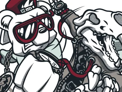 Bear Fight apparel design bear skull brawl cartoon fight illustration punches swagger teddy bear vector