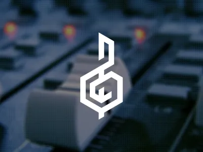 Hexachords logo chords foxhide hexachords hexagon logo music program treble clef