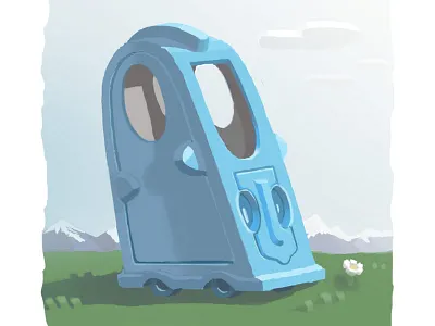 Car shapes car digital illustration pasture sketch