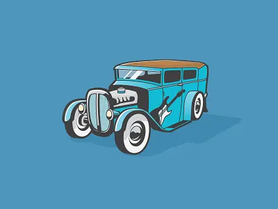 Hot Rod car hot rod illustration logo rockabilly