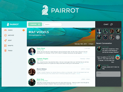 Pairrot - Simple Email desktop email mail pairrot web app webflow