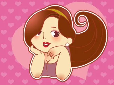 Mitaojiejie beauty fat girl head heart lass love pink portrait woman