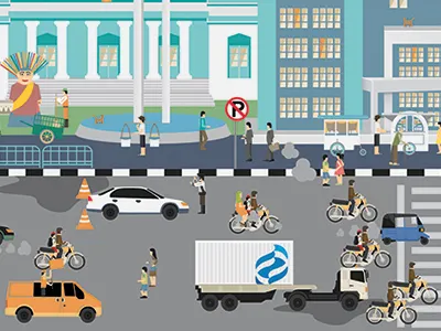 PGN Gagas Set calendar illustration indonesia jakarta vector