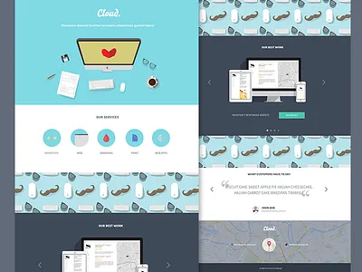 landingpage blue flat patterns ui design ullustrations webdesign