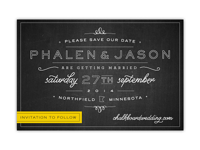 Save our Date Back chalk chalkboard invitation invite postcard rustic save the date stationery wedding