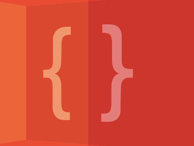 Colourful curly brackets