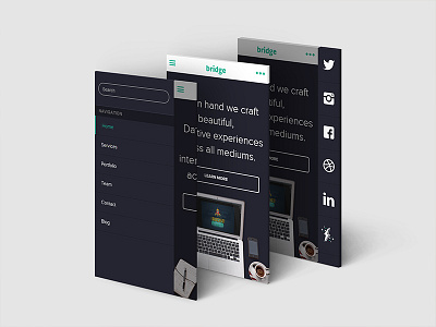 Create the Bridge Mobile Navigation mobile navigation navigation social icons website