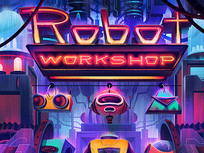 Robot Workshop Cover dunlap grosset ocs orlin culture shop penguin retro robot workshop robots vintage