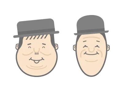 Laurel & Hardy comedy faces hardy illustration laurel
