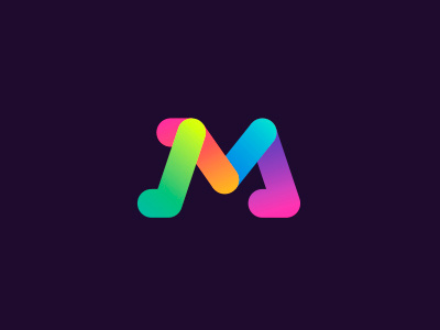 Unused M colorful gradients letter m mark stripes