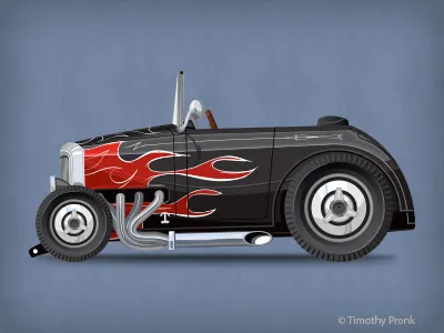 Hot Rod car cartoon hotrod illustration
