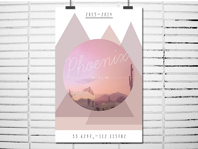 Dribbble Phoenix flat geometric minimal modern phoenix poster print