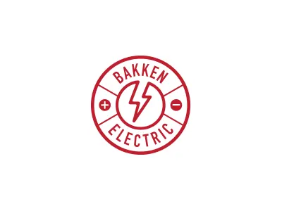 Bakken Update bolt branding clean electric identity illustrator logo red sans serif simple typography