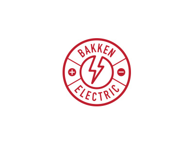 Bakken Update bolt branding clean electric identity illustrator logo red sans serif simple typography