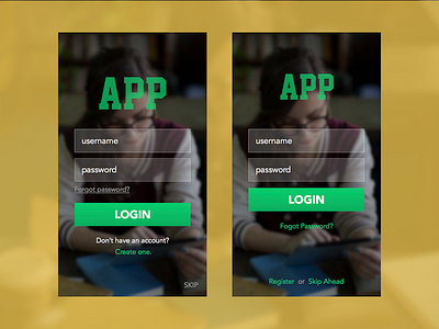 Login vs Login background ios log in login mobile sign in