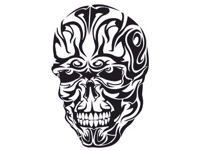 Skull Tattoo abstract abstraction ancient angry art black bold calligraphy dangerous decoration details