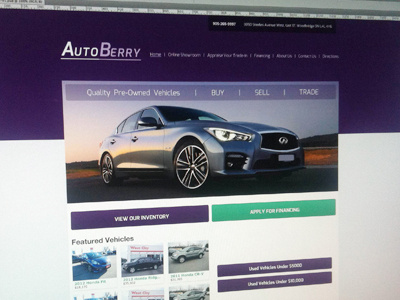 Car Site cars design purple web design