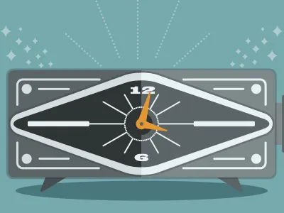 Retro Clock clock day job illustration retro vector