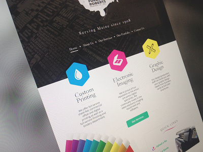 Print Shop Homepage cmyk ink interface paint photoshop print web web design wordpress