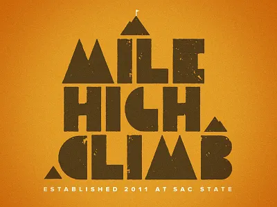 Mile High Climb block custom lettering typography