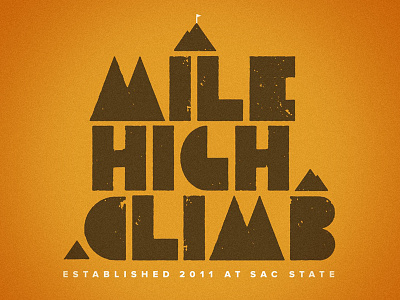 Mile High Climb block custom lettering typography