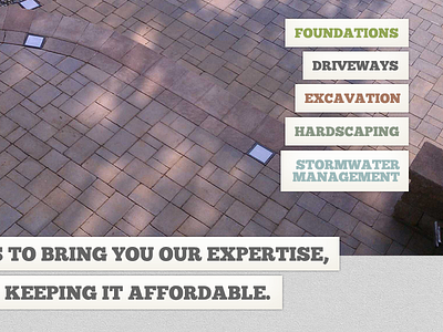 BedRock navigation and tagline ui web design website