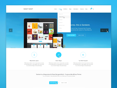 Sentient - Multi Purpose PSD Template design psd sentient template themeforest web wordpress