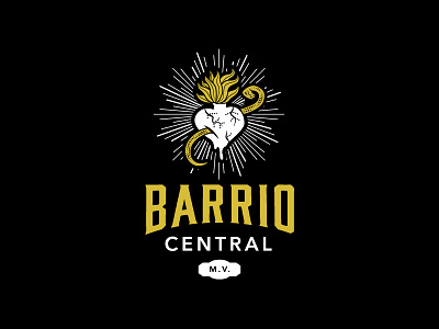 Barrio Central Logo branding logo mexican restaurant sacred heart snake urban