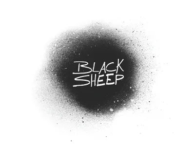 Black Sheep 2 art black drawn graffiti hand logo paint splatter spray street typography white