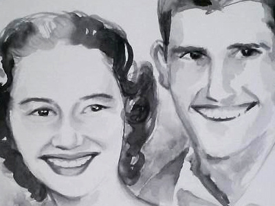 Dribbble- Bill & Barbara Commission commission portrait