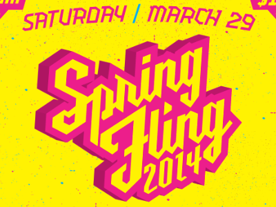 Spring Fling Poster cmyk festival layout poster print print design texture type typography
