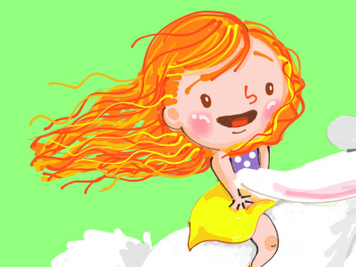 Bunny cartoon character drawing girl illustration rabbit