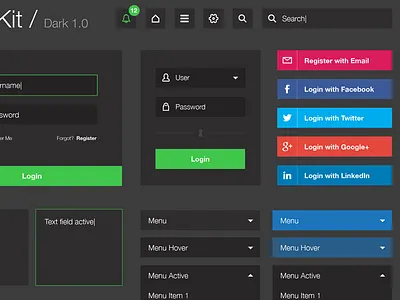 Illustrator UI Kit buttons illustrator interface kit nav ui
