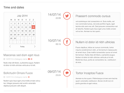 Wiredpad Orange, time and dates bootstrap clean comments date mockup photoshop psd social template timeline website wireframes