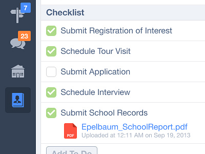 Checklist checkbox checklist clean custom icon interface ios7 ipad navigation pdf