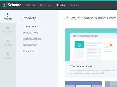 Setmore Refresh flat ui ux web app