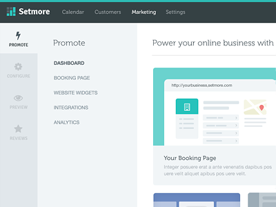 Setmore Refresh flat ui ux web app