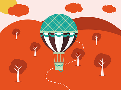 Flat balloon automn balloon coloured flat illustration illustrator nature